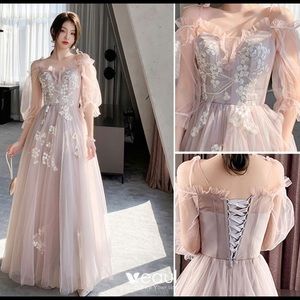 Pale Pink Lace Dress: Prom or Bridesmaid Gown!